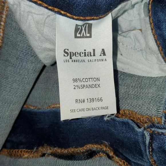 Special A Womens Jeans Size 2XL Distressed Medium Dark Wash Skinny NWT - Picture 15 of 15
